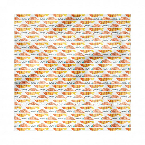 60 X 84 Rhythmic Flock of Fish Waves Swimming Sea Illustration in Pastel Tones Pale Blue Multicolor Rectangle Satin Table Cover Accent for Dining Room and Kitchen Ambesonne Fish Tablecloth 